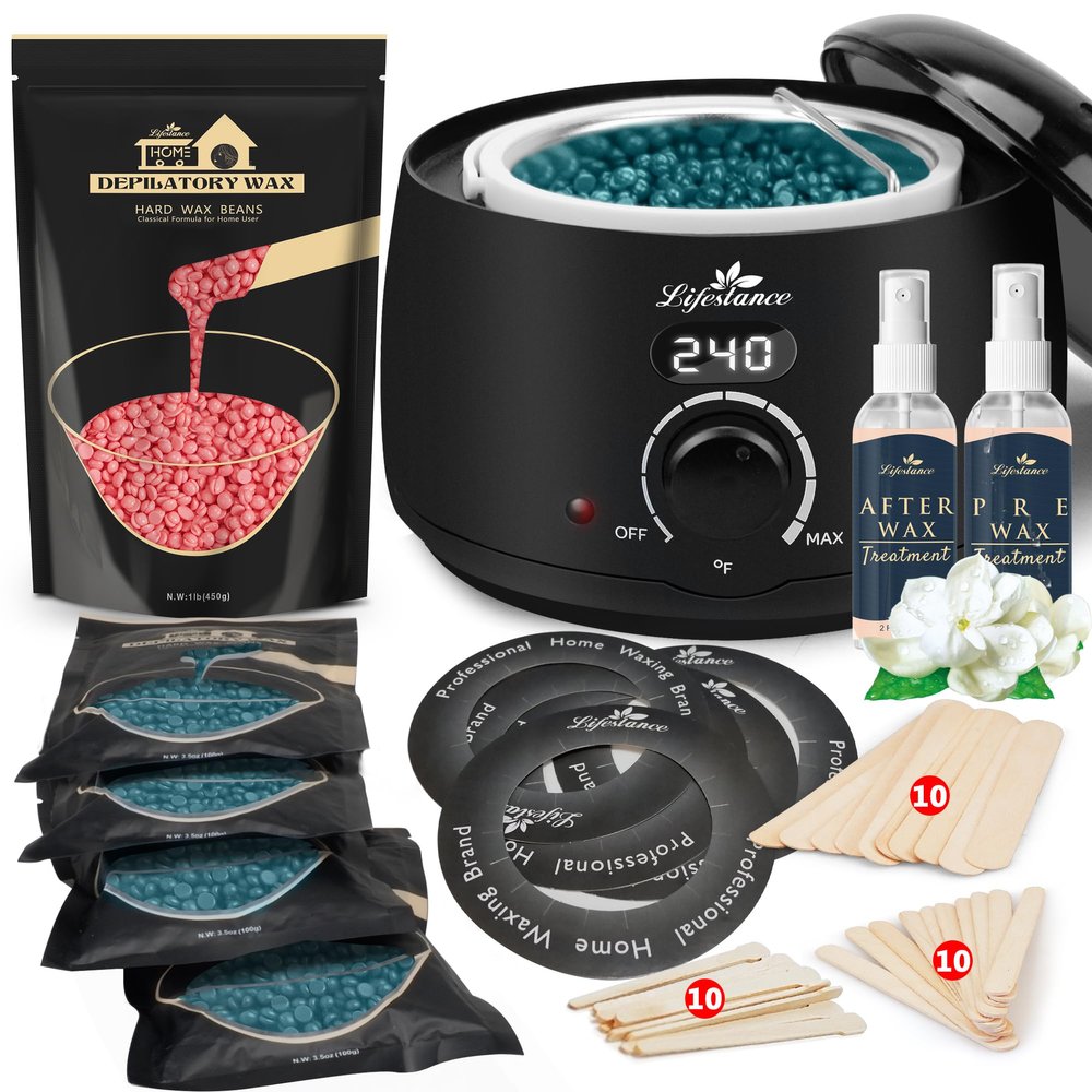 Lifestance L2 Digital Wax Warmer Hair Removal Kit + 1LB Rose Wax Beads