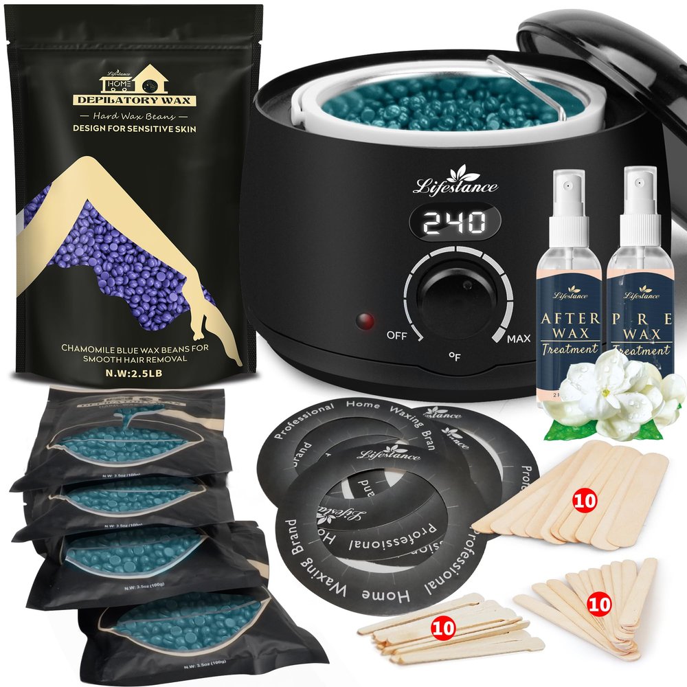 Lifestance L2 Digital Wax Warmer Hair Removal Kit + 2.5LB Lavender Wax Beads