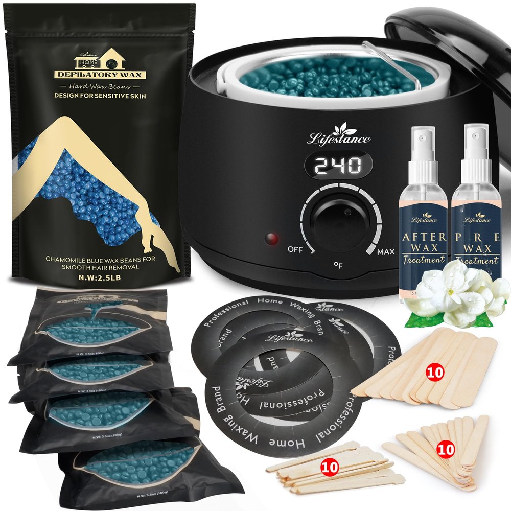Lifestance L2 Digital Wax Warmer Hair Removal Kit + 2.5LB Chamomile Wax Beads