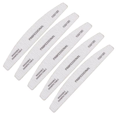 5pcs Nail Files for Natural Nails 100/180 Sanding Buffer Block Essential Manicure Kit for Fingernail and Toenail