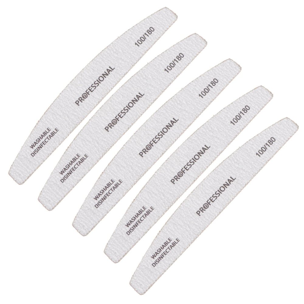 5pcs Nail Files for Natural Nails 100/180 Sanding Buffer Block Essential Manicure Kit for Fingernail and Toenail