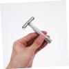 Beavorty 1set Stainless Steel Double Edge Safety Razor Long Handle Butterfly Open Design for Smooth Shaving for Men Beard and Facial Hair Care view 3