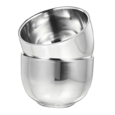 Didiseaon 2pcs Men's Shaving Cream Soap Bowl Bubbling Bowl Stainless Steel Shaving Vessel Simple for Travel