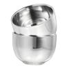 Didiseaon 2pcs Men's Shaving Cream Soap Bowl Bubbling Bowl Stainless Steel Shaving Vessel Simple for Travel view 1