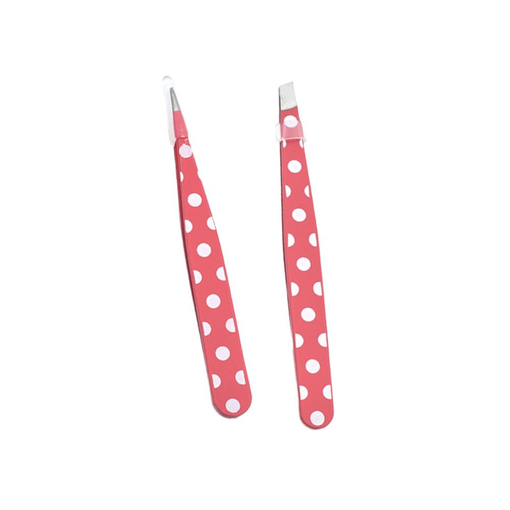 Beavorty 2pcs Elegant Stainless Steel Eyebrow Clip Tweezers Makeup Eyelash Tweezers for Women Men Compact for Travel Beauty Kit