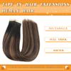 YDDM Tape in Hair Extensions Human Hair 18 Inch 20pcs Balayage Natural Black to Chestnut Brown 100% Remy Human Hair for Women Seamless Invisible Tape in Hair Extensions(1B/1B/6#, 18 Inch) view 3