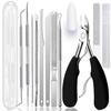 Geounzay 11 Piece Set Ingrown Toenail Pedicure Tool Kit, Stainless Steel Nail Care Treatment for Nail Correction, Polish Pain Relief view 1