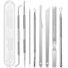 Ingrown Toenail Pedicure Tool Kit, Nail File and Nail Lifter Pusher Double-Sided nail Manicure Kit Stainless Steel(9 Piece Set) view 1