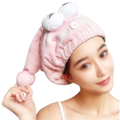 spxtom Hair Towel Wrap for Women Fast Hair Drying Wrap Cap, Bowknot Shower Cap, Water Absorbent Elastic Wrap Quick Drying Cap Hat, for Wet Hair Long Thick Hair (Color : A)