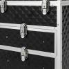 3 in 1 Rolling Makeup Train Case with 360 Swivel Wheels, Professional Makeup Train Case, Folding Travel Organizer,Aluminum makeup Case Rolling Makeup Case Extra Large Trolley Makeup Travel Organizer view 3