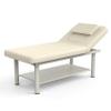 Fulocseny Heavy Duty Professional Stationary Massage Bed with Backrest for Treatment Table, Physical Therapy Table, Spa Facial Bed, Metal Frame, PU Leather, Beige, Grey view 1