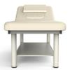 Fulocseny Heavy Duty Professional Stationary Massage Bed with Backrest for Treatment Table, Physical Therapy Table, Spa Facial Bed, Metal Frame, PU Leather, Beige, Grey view 4