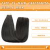 YDDM Tape in Hair Extensions Human Hair 24 Inch 20pcs Natural Black 100% Remy Human Hair Seamless Invisible Straight Tape in Hair Extensions(1B#, 24 Inch) view 3