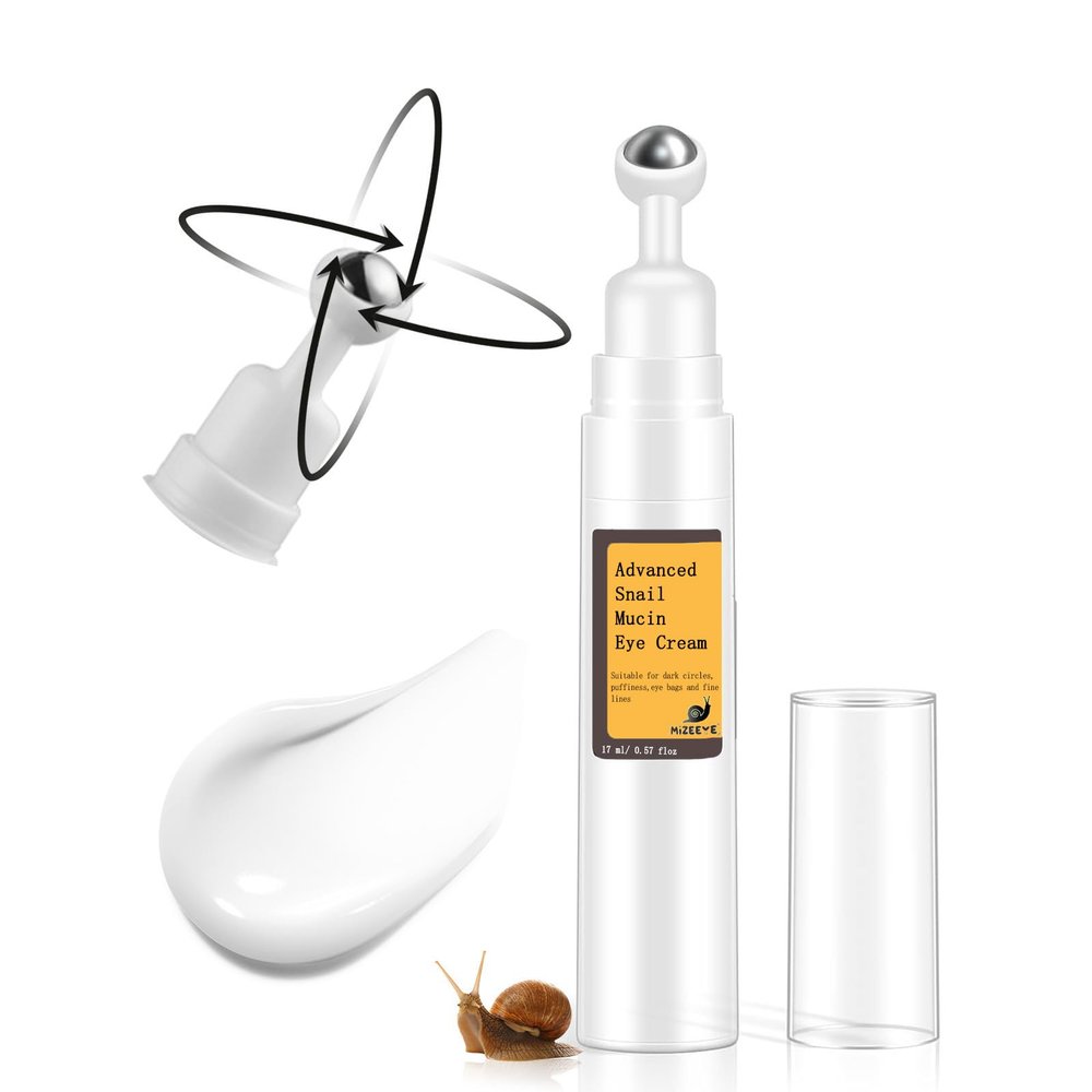 MIZEEYE Snail Peptide Eye Cream For Moisturizing, 17 ML Snail Mucin Under Eye Cream With Niacinamide, Hyaluronic Acid For Dark Circles, Puffiness and Fine Lines.