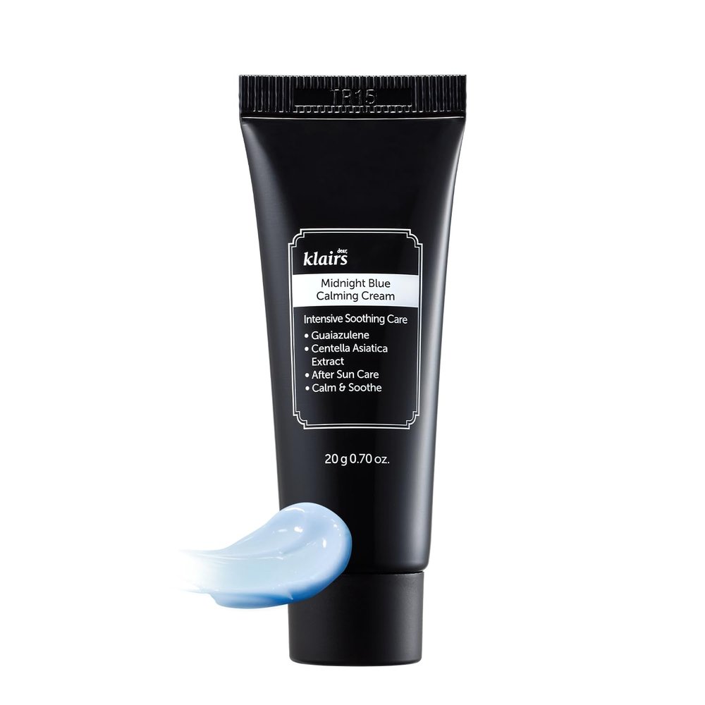 DearKlairs Midnight Blue Calming Cream, Soothing, Redness Relief Moisturizer, Hydrating, Fast Absorbing, Light Texture for Easy Use, Sensitive Skin Friendly 0.7 Oz (Pack of 1)