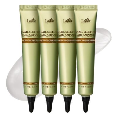 LADOR Snail Sleeping Hair Ampoule Serum - Intensive Overnight Leave-In Mask - Treatment for Frizzy Dry Damaged Thinning Hair Korean Haircare