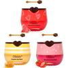 3 PCS Bee Lip Balm Honey Pot, Exfoliating Honey Strawberry Watermelon Lip Mask Overnight with Built-In Brush, Hydrating Prevention Dry and Crack Lip Scrubs Exfoliator Lip Wrinkle Care view 1