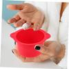 Mikinona 2sets Silicone Wax Melt Warmer Bowls High-temperature Resistant Liner Pots for Hair Removal and Facial Masks Easy to Clean with Mixing Sticks Red view 2