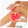 Mikinona 2sets Silicone Wax Melt Warmer Bowls High-temperature Resistant Liner Pots for Hair Removal and Facial Masks Easy to Clean with Mixing Sticks Red view 4