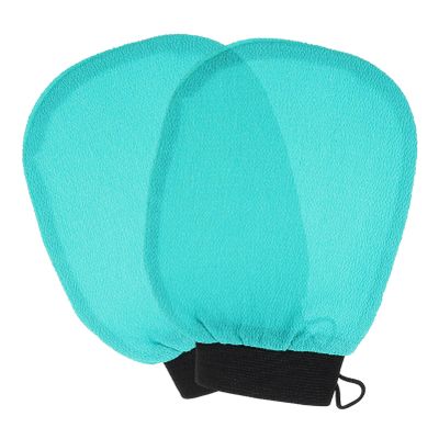 Baluue 2pcs Exfoliating Shower Gloves Body Scrubber Mitt for Deep Skin Cleansing Soft Rayon Material for Arms Legs Neck and Back for Home Hotel Use