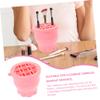 FOMIYES Makeup Brush Cleaning Bowl Silicone Cleaner for Rinsing and Space-saving Design view 3
