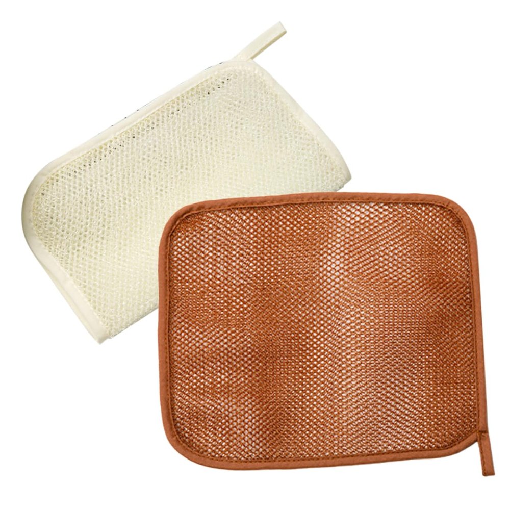 SOESFOUFU 2pcs African Exfoliating Net Nylon Bath Towel Body Scrubber Face Exfoliator Multi-use Cleaning Tool Random Color