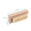 Healeved Double Sided Natural Bristle Nail Brush Wooden Handle Spa for Hands Feet 10cm x 4.5cm view 2