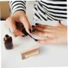 Healeved Double Sided Natural Bristle Nail Brush Wooden Handle Spa for Hands Feet 10cm x 4.5cm view 4