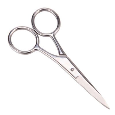 Didiseaon Professional Mustache Trimmer 2 Pcs Stainless Steel Beard Scissor Set Hair Cliers for Men for Barbershop Home Use Silver