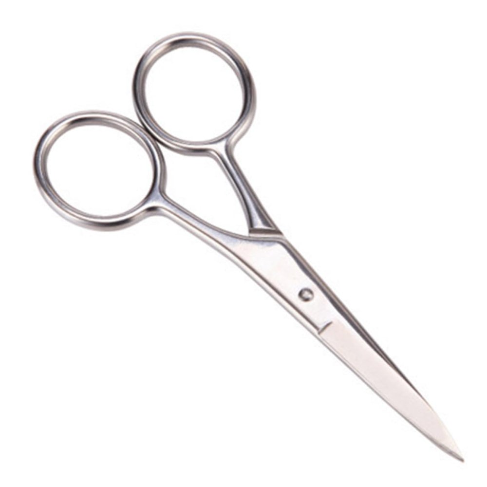 Didiseaon Professional Mustache Trimmer 2 Pcs Stainless Steel Beard Scissor Set Hair Cliers for Men for Barbershop Home Use Silver