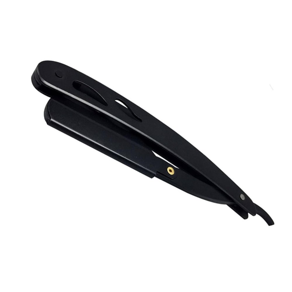 Didiseaon Vintage Stainless Steel Manual for Men Black Folding Straight for Barber Shops and Salons Easy-open Guard for Safe and Effortless Shaving