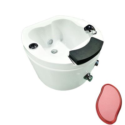 Acrylic Massage Footbath Round Floor Type Foot Massage Basin Stress Relief for Fatigue and Tired Feet Massage Pedicure Spa Large Foot Bath Tub with Foot Scratcher for Women and Men (Color :