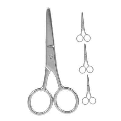 Beatifufu 4pcs Stainless Steel Eyebrow Scissors Tip Grooming Scissors for Women Compact and Ergonomic Design for Precise Eyebrow and Beard Trimming Easy to Carry for Quick Touch-ups