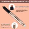 Champagne Eyeshadow Stick And Sponge Makeup Brush Cream Shimmer Smooth Shadow Pencil Eyeliner Long Lasting Waterproof Eye Shadow Highlighter Stick Hypoallergenic Multi-Dimensional Eyes Look ( # 04) view 2