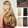 Hair Extensions Clip in Long Wavy Synthetic Hair Extension Invisible Wire No Clips In Hair Extensions Secret Fish Line One Piece Extensions Hairpieces Hair Hair Extensions Clip in ( Color : SQ88-12-61 view 2