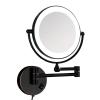 KNKQZXVDF Wall Mounted Makeup Mirror with Magnification, 8 inch Black 360 Swivel Extension Bathroom Double Sided LED Vanity Mirror, Plug Powered,7X (Color : 3X) view 1