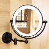 KNKQZXVDF Wall Mounted Makeup Mirror with Magnification, 8 inch Black 360 Swivel Extension Bathroom Double Sided LED Vanity Mirror, Plug Powered,7X (Color : 3X) view 4