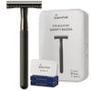Gearhub Double Edge Safety Razor Stainless Steel Metal Reusable Wet Shaving Razor with 10 Swedish Platinum Blades for Men Women Barber Bikini Armpit Hair, Matte Black GRB3G view 1