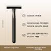 Gearhub Double Edge Safety Razor Stainless Steel Metal Reusable Wet Shaving Razor with 10 Swedish Platinum Blades for Men Women Barber Bikini Armpit Hair, Matte Black GRB3G view 2