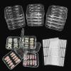 12pcs Press on Nail Storage Box with 60 Pcs Adhesive Double Sided Tape Acrylic Nail Display Box Artificial False Nail Box Organizer Fake Nail Case Transparent Nail Packaging Boxes for Nail Salon view 1