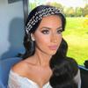 Crystal Wedding Hairpieces with organza Ribbon,Rhinestone Bride Forehead Tiara headbands for Women and Girls (silver) view 3