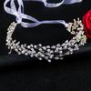 Crystal Wedding Hairpieces with organza Ribbon,Rhinestone Bride Forehead Tiara headbands for Women and Girls (silver) view 4