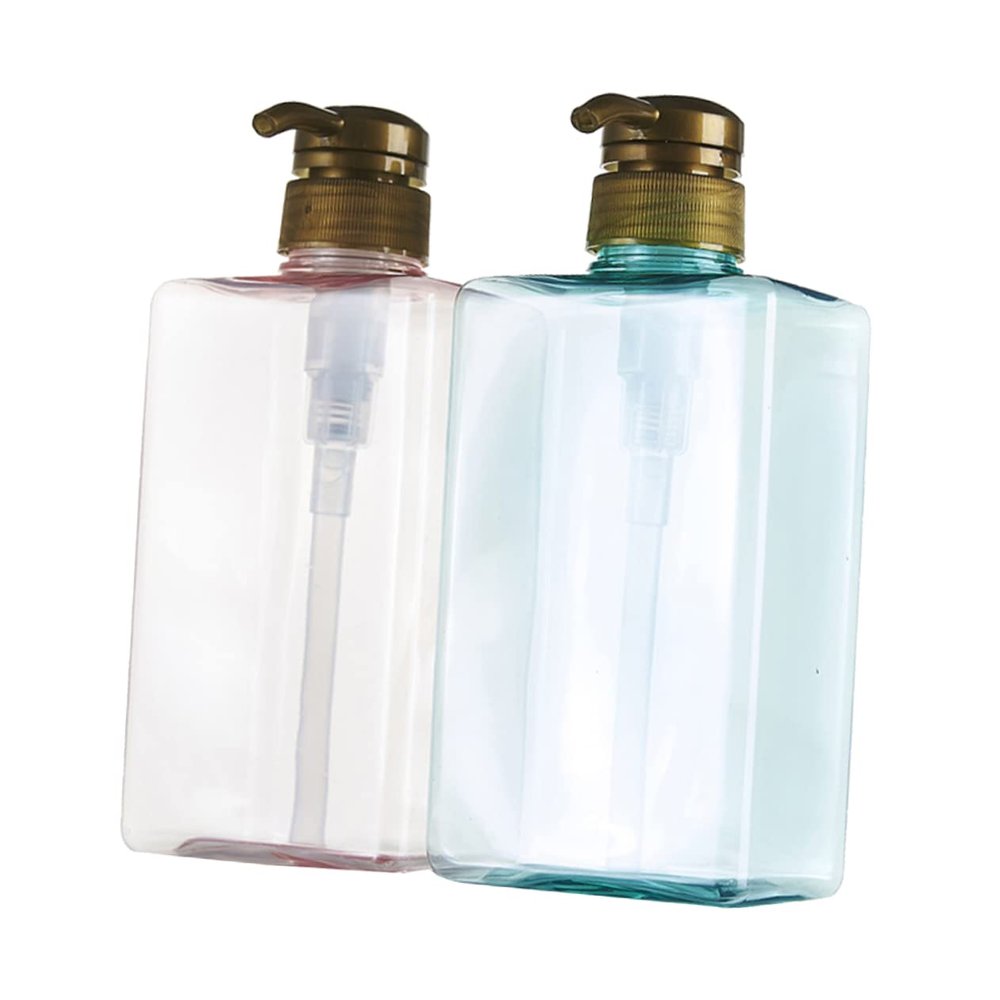 Ciieeo 2pcs Refillable Plastic Pump Bottles for Shampoo Lotion Wash Random Containers for Home Bathroom and Travel