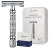 Gearhub Butterfly Double Edge Safety Razor Reusable Stainless Metal Wet Shaving Razor with 10 Swedish Platinum Blades for Men Women Barber Bikini Armpit Hair GR179 view 1