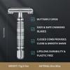 Gearhub Butterfly Double Edge Safety Razor Reusable Stainless Metal Wet Shaving Razor with 10 Swedish Platinum Blades for Men Women Barber Bikini Armpit Hair GR179 view 2
