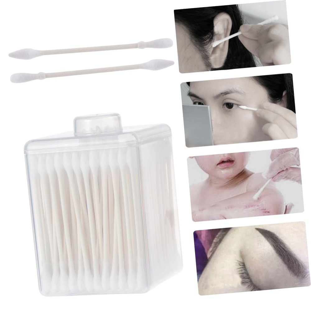 Beatifufu 200pcs Cotton Bud Double Tips Cotton Rounds for Precision Makeup Application