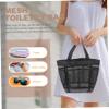 Amosfun Beach Bags for Women Mesh Toiletry Bag Portable Travel Makeup Bag 8 Pockets Large Capacity Bathroom Shower Bag Unisex Mesh Shower Pouch view 2