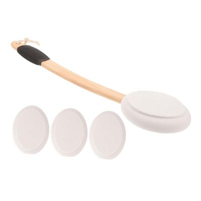 Mikinona Back Moisturizer Applicator Brush Lotion Applicator for Back Legs and Feet Elegant Design and Replacement Heads