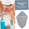 Ciieeo 1pc Coral Fleece Dry Hair Cap Super Absorbent Hair Wrap Towel for Quick Drying Soft Bath Cap Reduces Heat Damage for Everyday Use -grey view 4