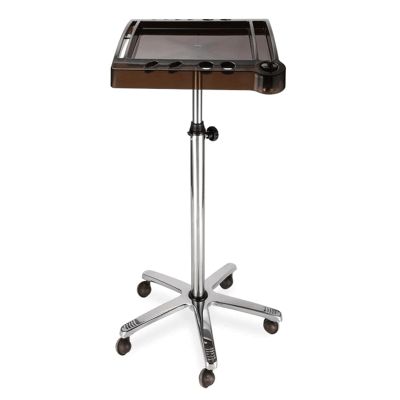 Rieort Salon Trolley Steel Salon Rolling Cart Height-Adjustable Storage Utility Cart Beauty Tray with Wheels for Barber Salon Cart